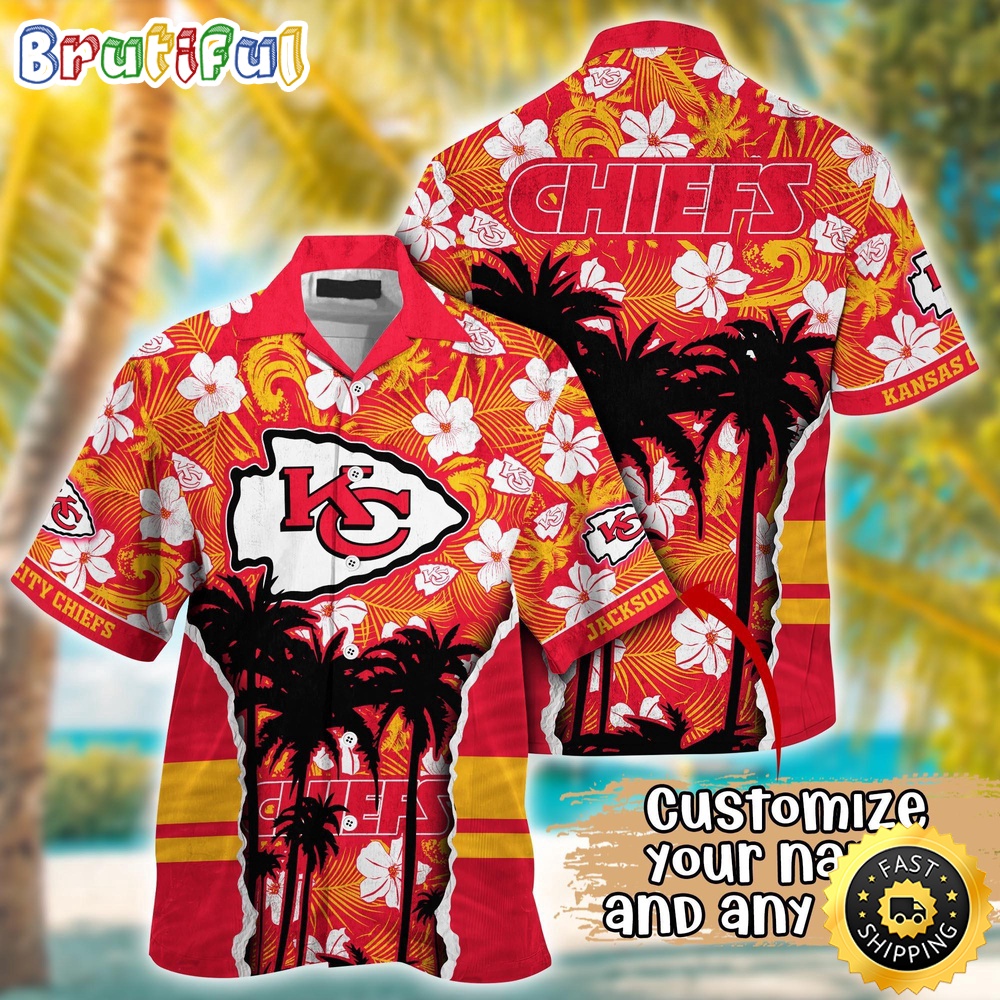 Customized NFL Kansas City Chiefs Hawaii Shirt Palm Tree Aloha Shirt