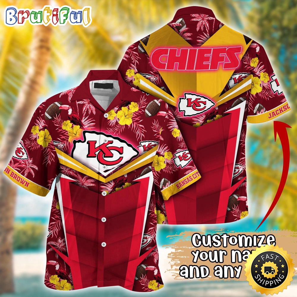 Customized NFL Kansas City Chiefs Hawaiian Shirt Summer Football Aloha Shirt For Fans