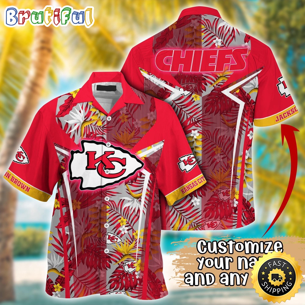 Customized NFL Kansas City Chiefs Hawaiian Shirt Summer Football Tropical Shirt