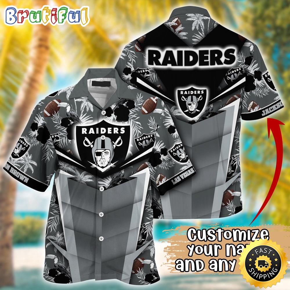 Customized NFL Las Vegas Raiders Hawaiian Shirt Summer Football Aloha Shirt For Fans