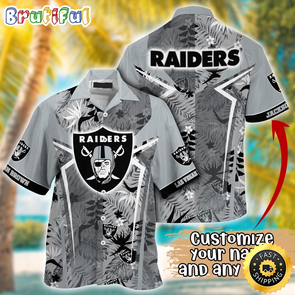 Customized NFL Las Vegas Raiders Hawaiian Shirt Summer Football Tropical Shirt
