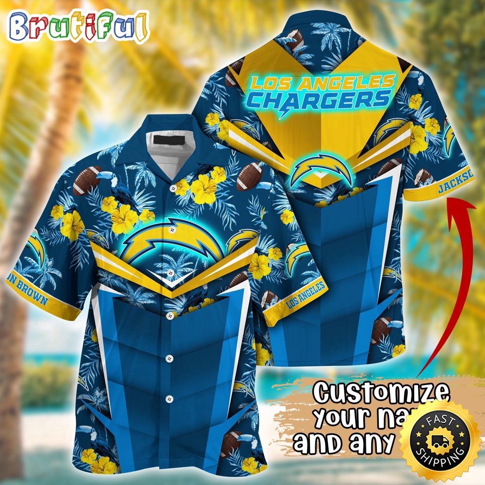 Customized NFL Los Angeles Chargers Hawaiian Shirt Summer Football Aloha Shirt For Fans