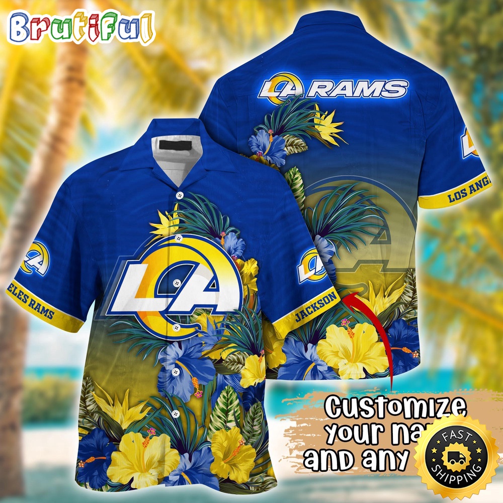 Customized NFL Los Angeles Rams Hawaii Shirt Tropical Flower Aloha Shirt
