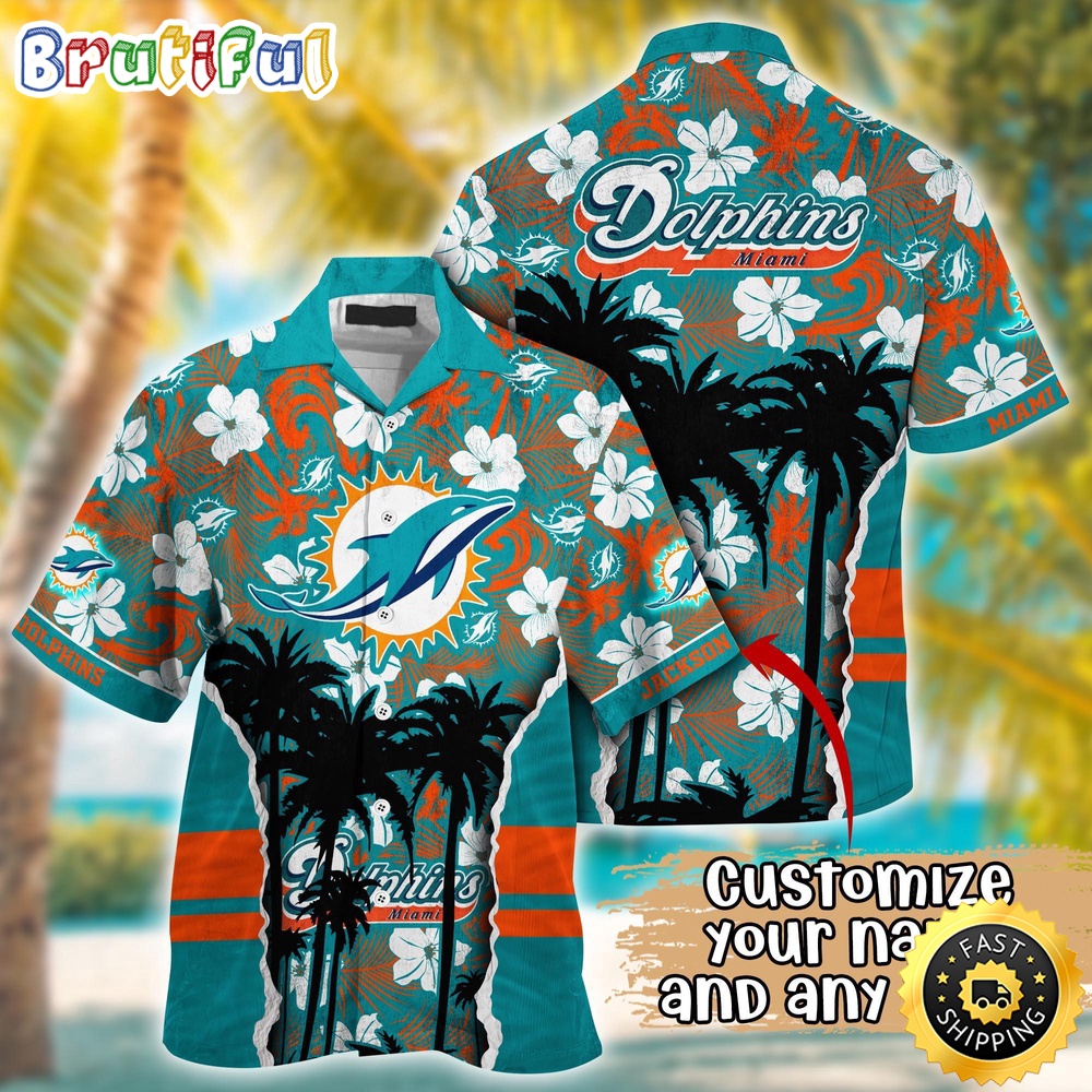Customized NFL Miami Dolphins Hawaii Shirt Palm Tree Aloha Shirt
