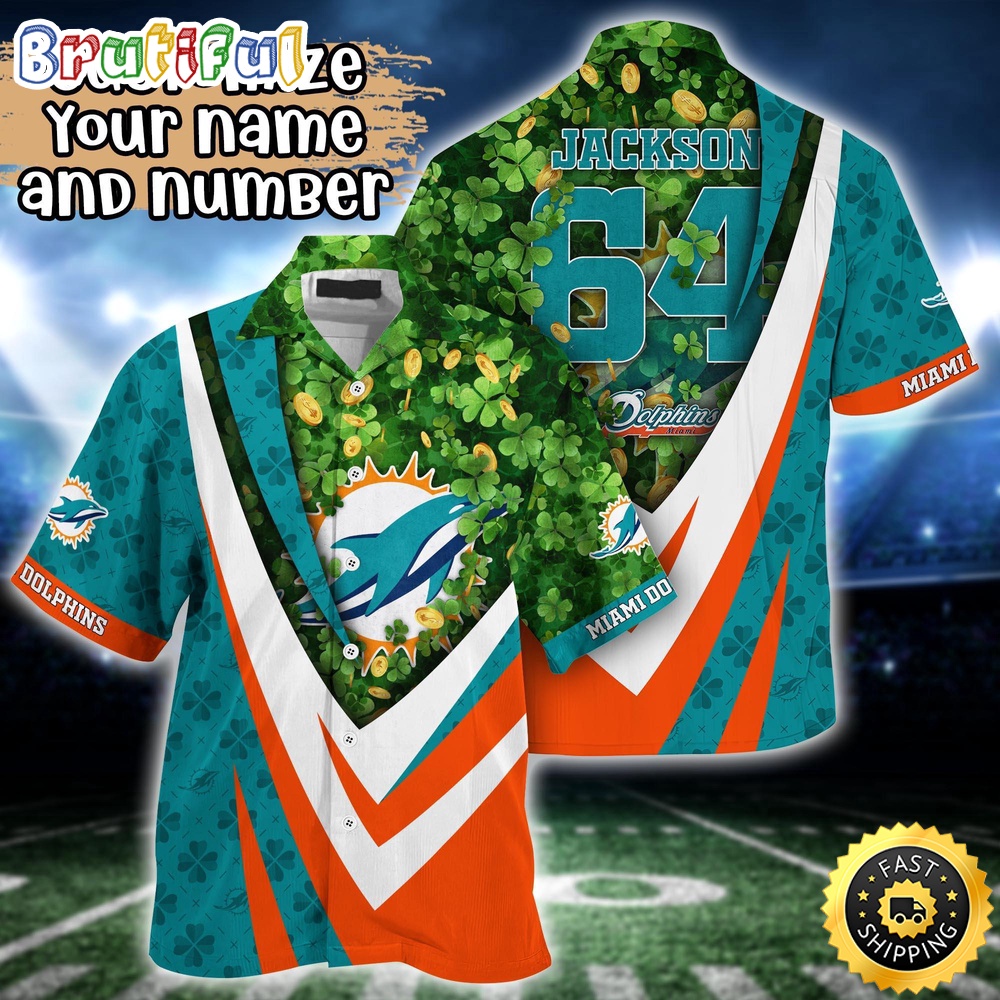 Customized NFL Miami Dolphins Hawaii Shirt St Patricks Day Aloha Shirt