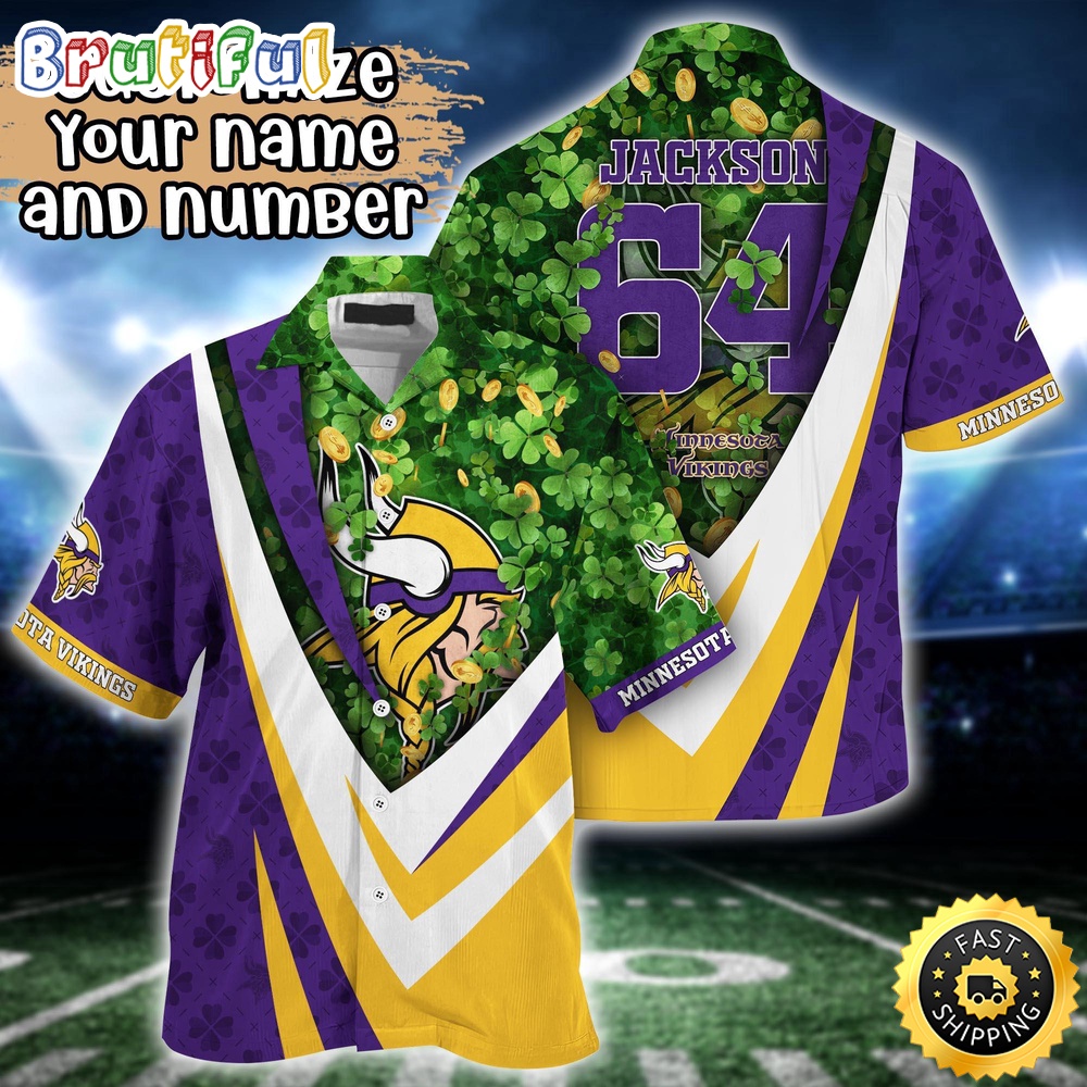 Customized NFL Minnesota Vikings Hawaii Shirt St Patricks Day Aloha Shirt