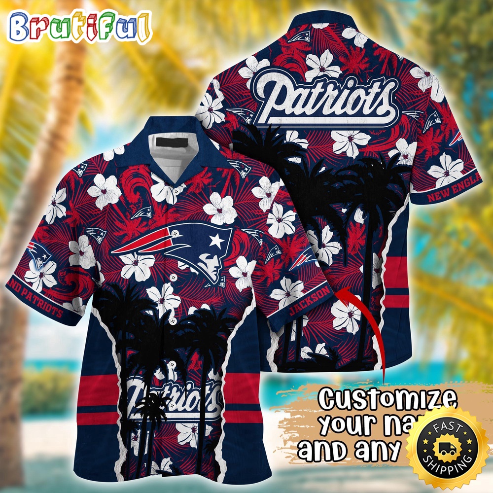Customized NFL New England Patriots Hawaii Shirt Palm Tree Aloha Shirt