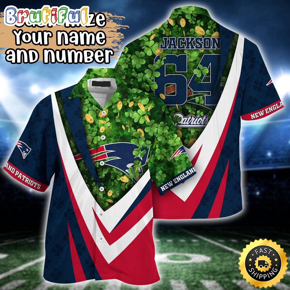 Customized NFL New England Patriots Hawaii Shirt St Patricks Day Aloha Shirt