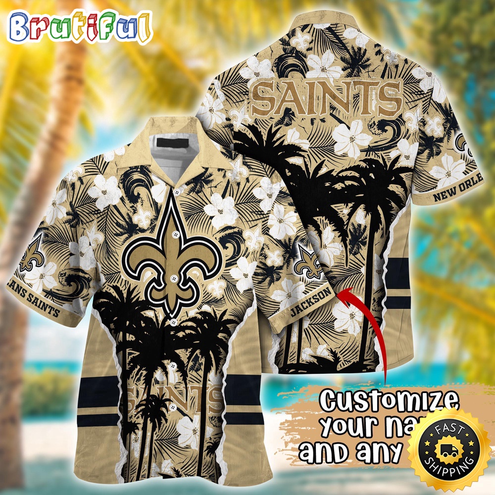 Customized NFL New Orleans Saints Hawaii Shirt Palm Tree Aloha Shirt