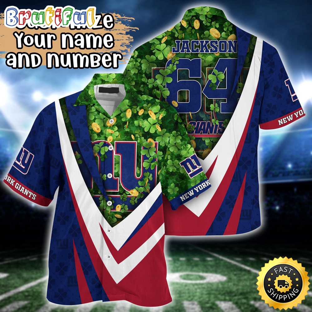Customized NFL New York Giants Hawaii Shirt St Patricks Day Aloha Shirt