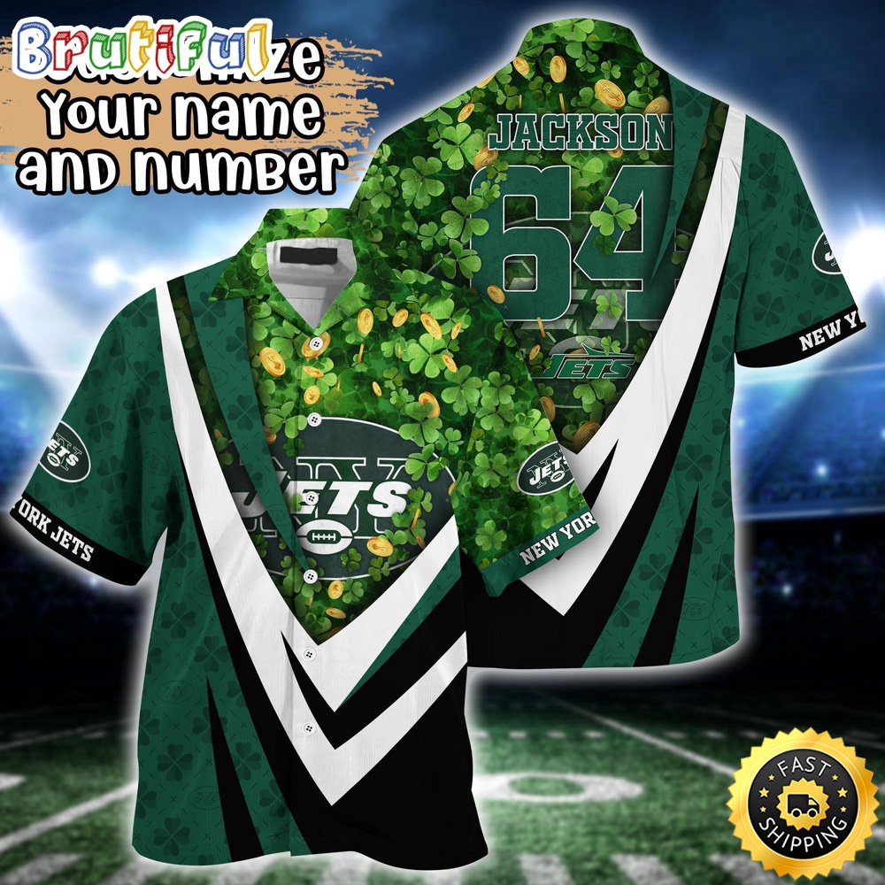 Customized NFL New York Jets Hawaii Shirt St Patricks Day Aloha Shirt