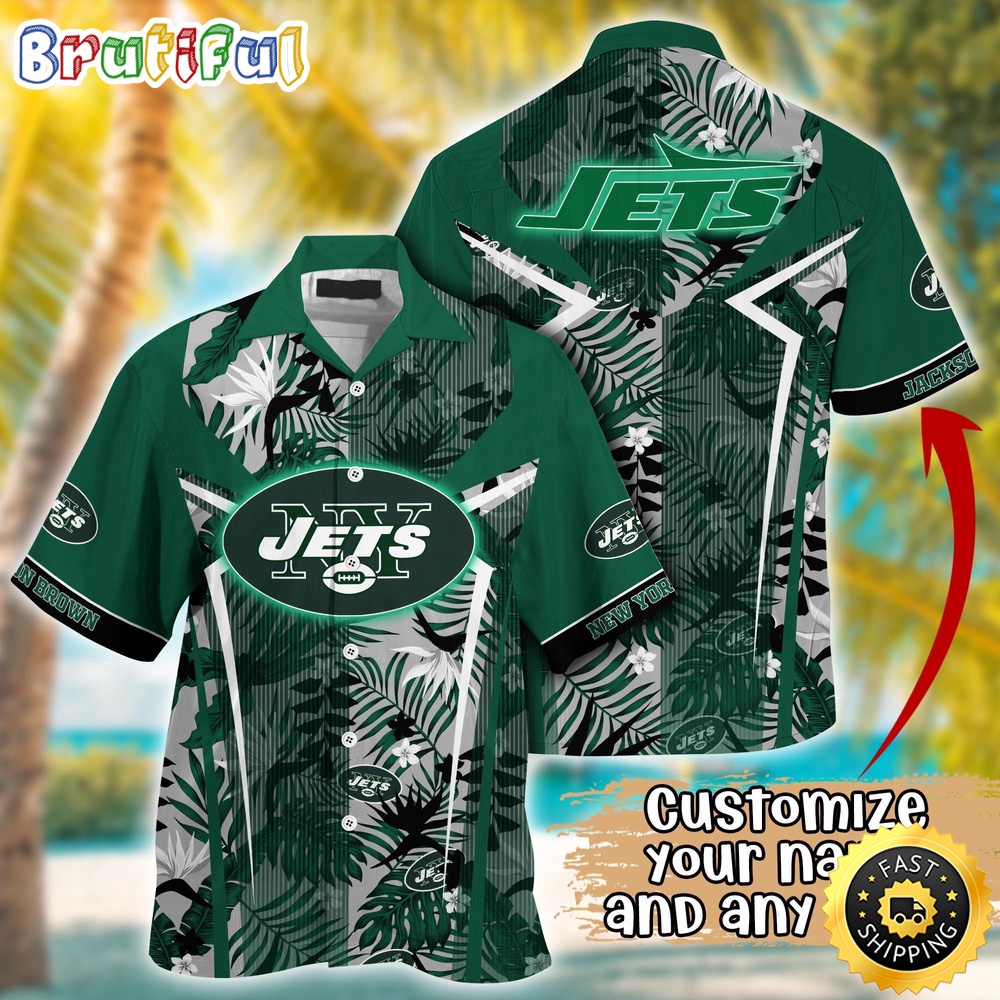 Customized NFL New York Jets Hawaiian Shirt Summer Football Tropical Shirt