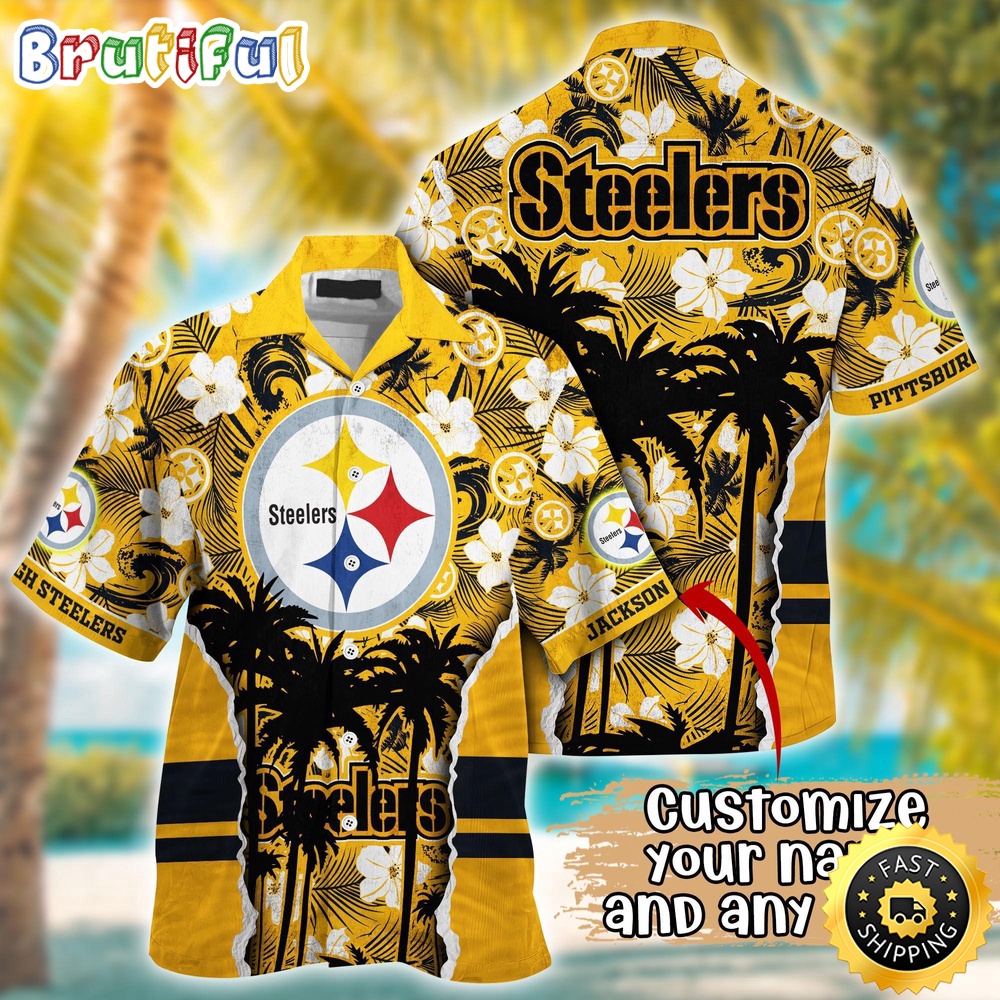 Customized NFL Pittsburgh Steelers Hawaii Shirt Palm Tree Aloha Shirt