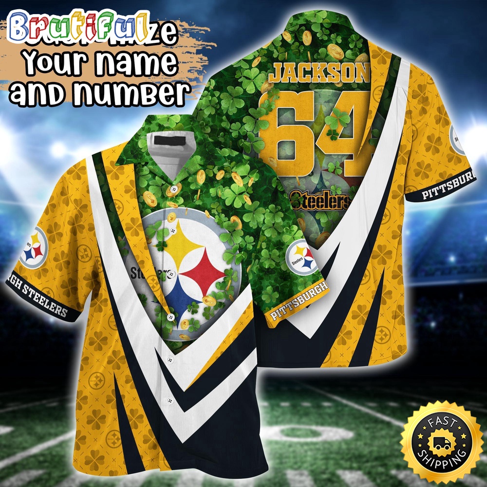 Customized NFL Pittsburgh Steelers Hawaii Shirt St Patricks Day Aloha Shirt