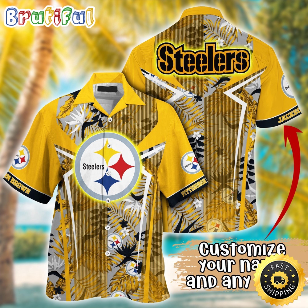 Customized NFL Pittsburgh Steelers Hawaiian Shirt Summer Football Tropical Shirt