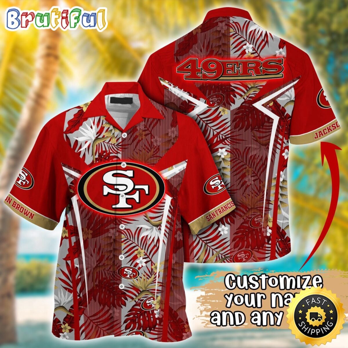 Customized NFL San Francisco 49ers Hawaiian Shirt Summer Football