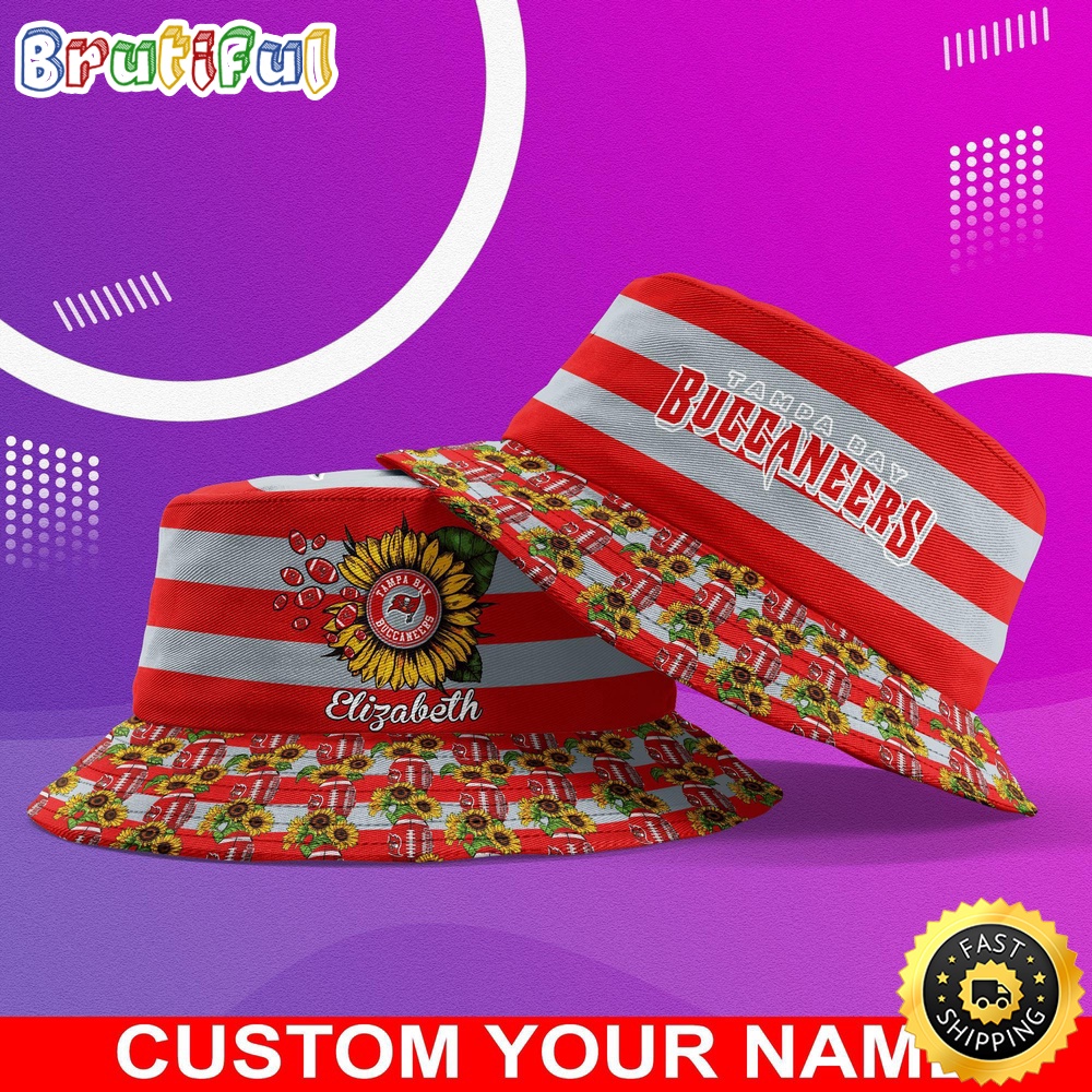 Customized NFL Tampa Bay Buccaneers Bucket Hat Sunflower NFL Bucket Hat
