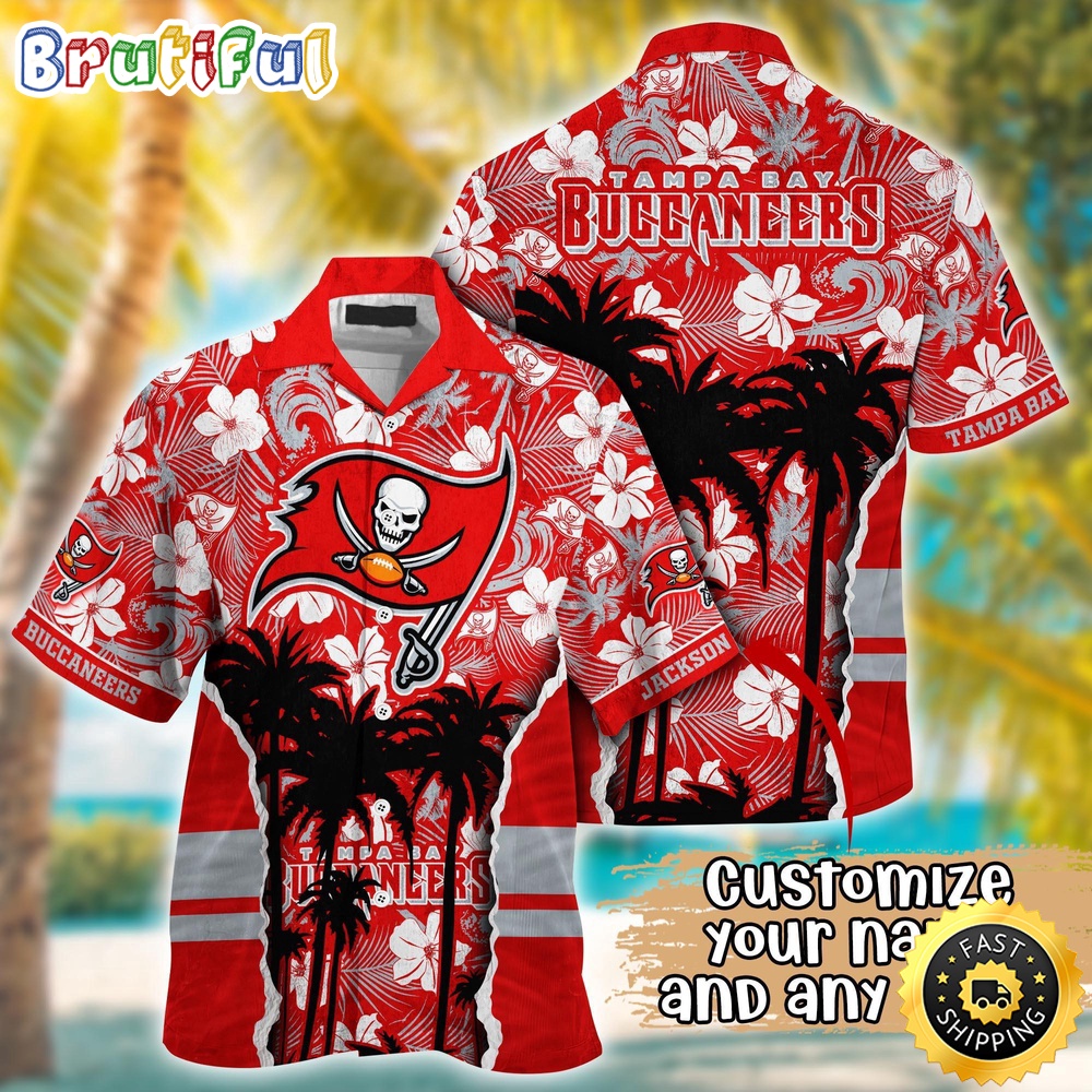 Customized NFL Tampa Bay Buccaneers Hawaii Shirt Palm Tree Aloha Shirt