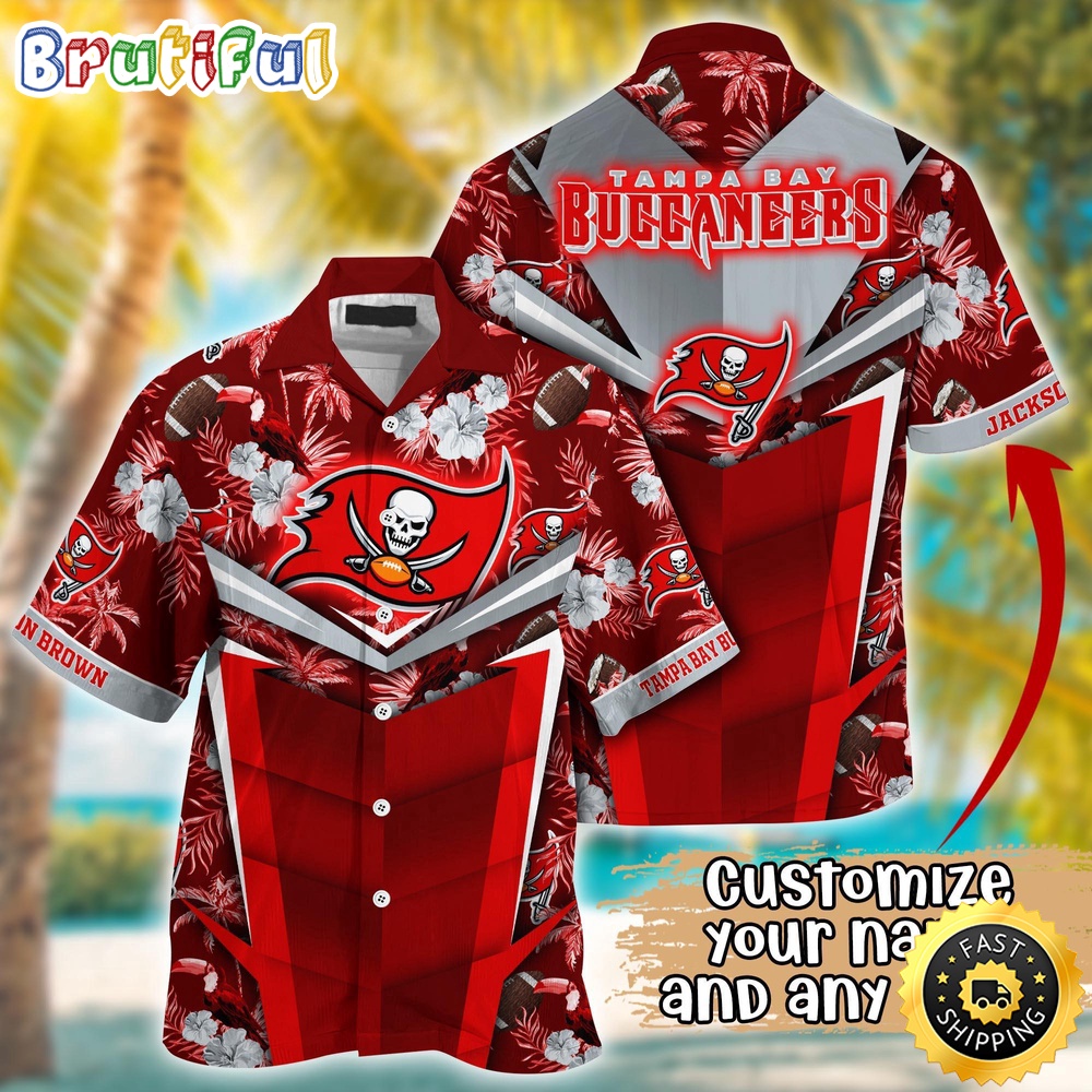 Customized NFL Tampa Bay Buccaneers Hawaiian Shirt Summer Football Aloha Shirt For Fans