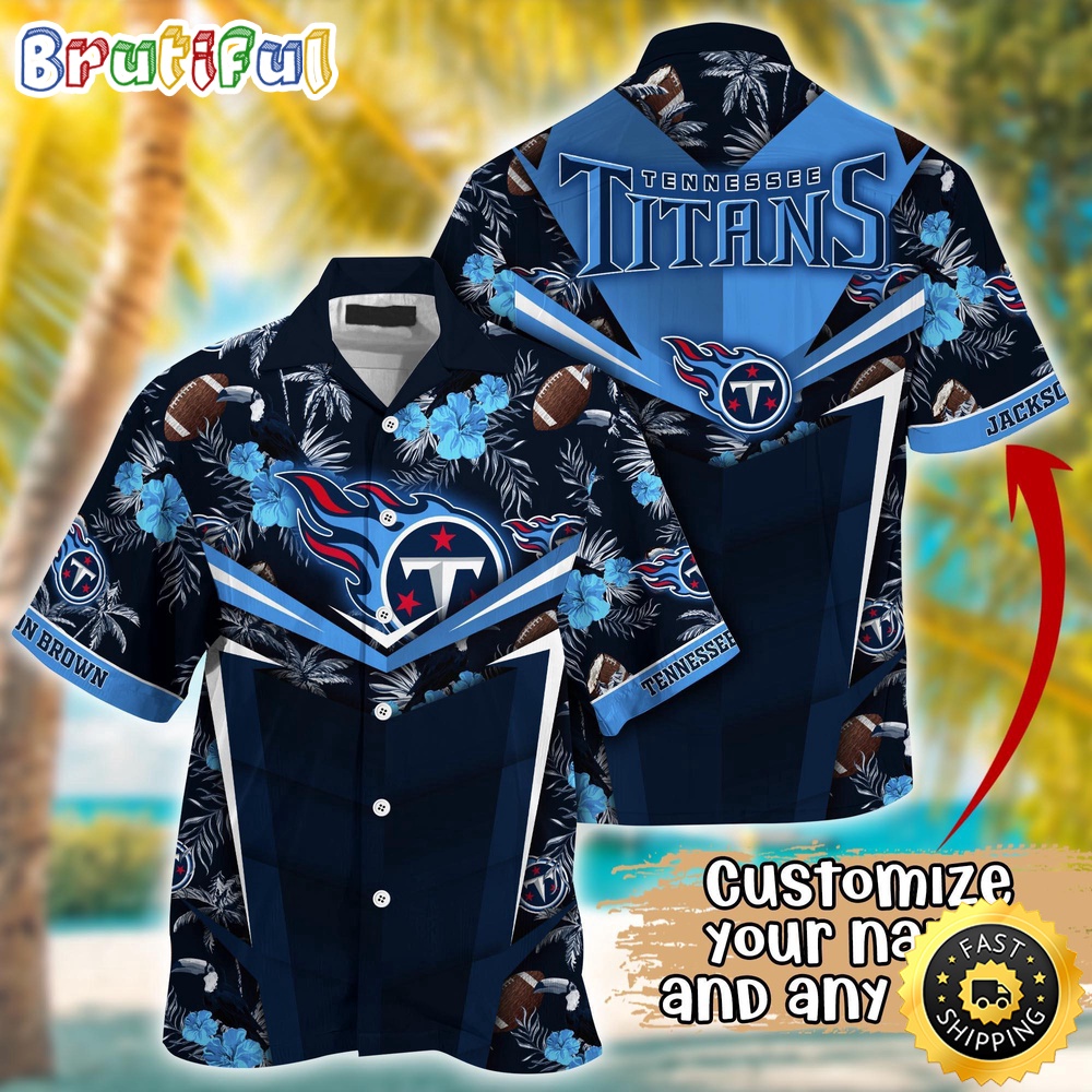 Customized NFL Tennessee Titans Hawaiian Shirt Summer Football Aloha Shirt For Fans