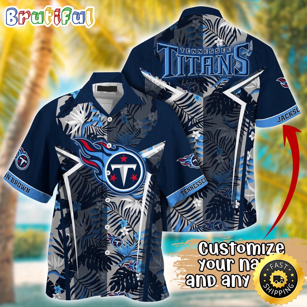 Customized NFL Tennessee Titans Hawaiian Shirt Summer Football Tropical Shirt