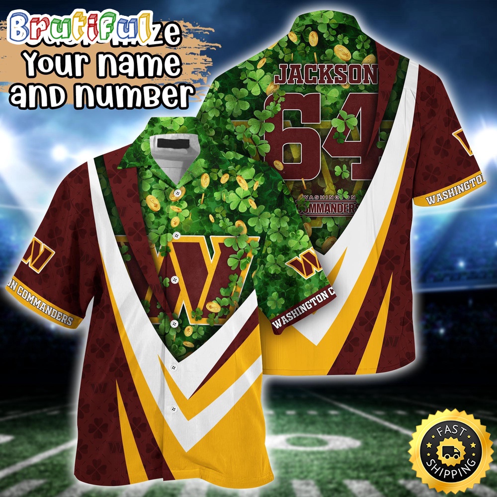 Customized NFL Washington Commanders Hawaii Shirt St Patricks Day Aloha Shirt