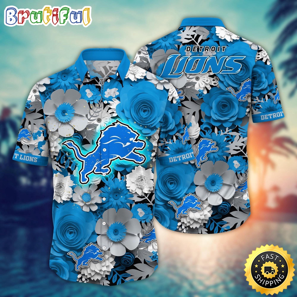 Detroit Lions Hawaii Shirt  Flower Colorful Coastal Wear