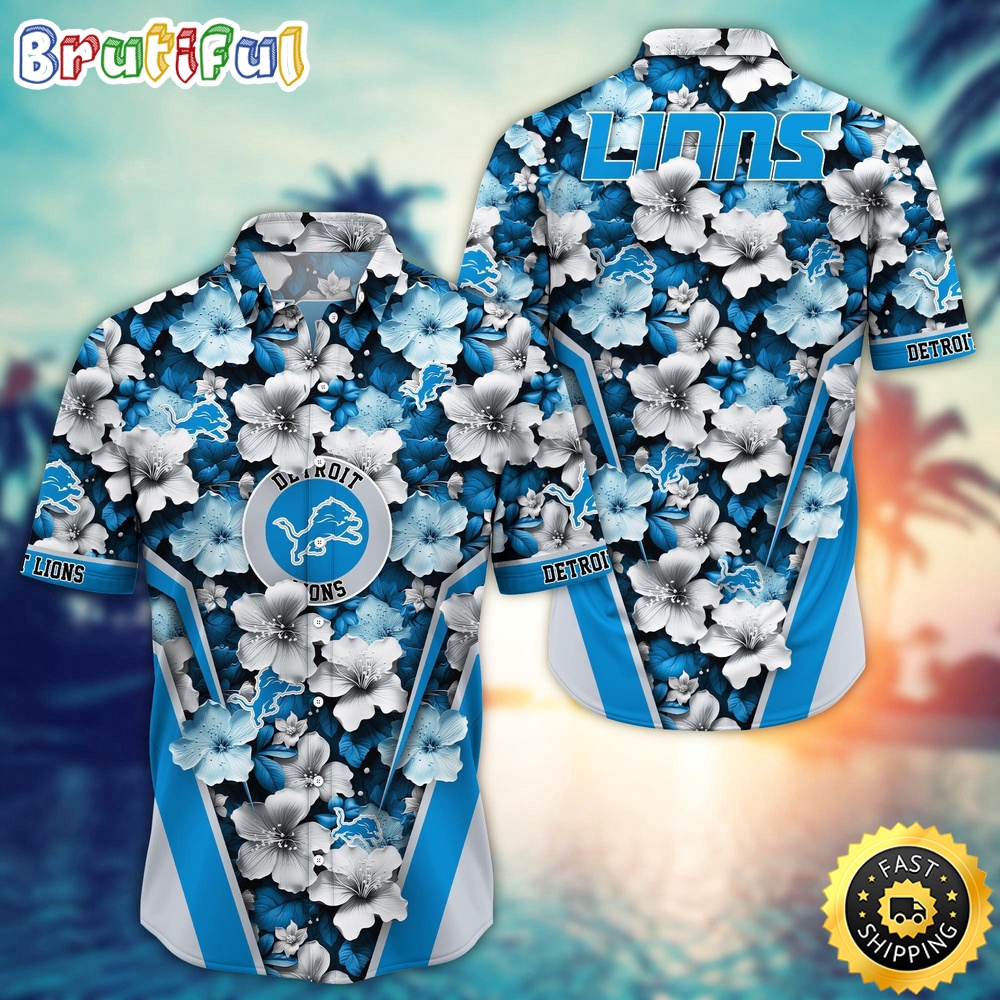Detroit Lions Hawaii Shirt  Flower Tropical Getaway Shirts