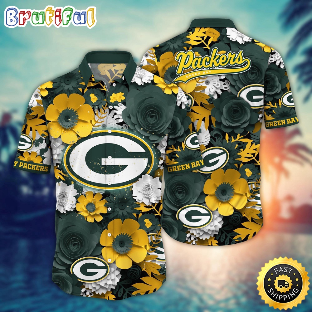 Green Bay Packers Hawaii Shirt  Flower Colorful Coastal Wear