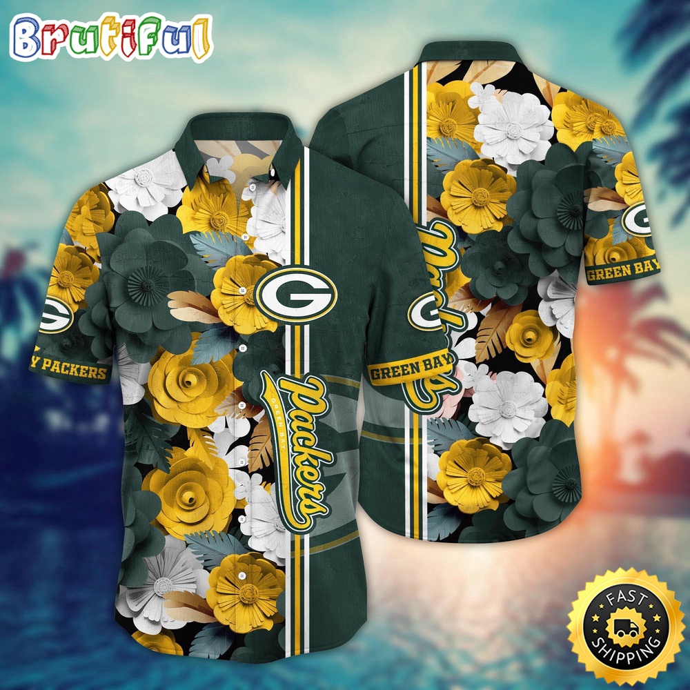 Green Bay Packers Hawaii Shirt  Flower Laid Back Hawaiian Charm