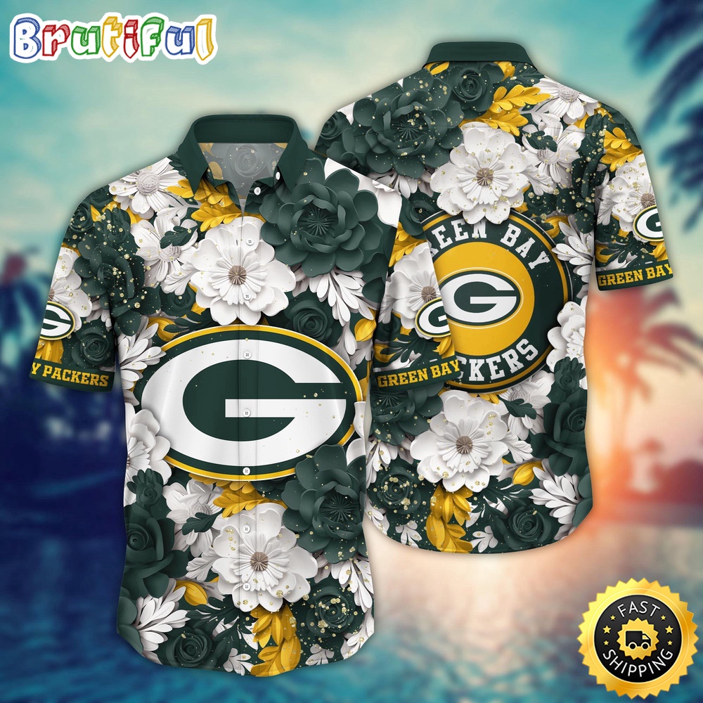 Green Bay Packers Hawaii Shirt Flower Summer Vibes