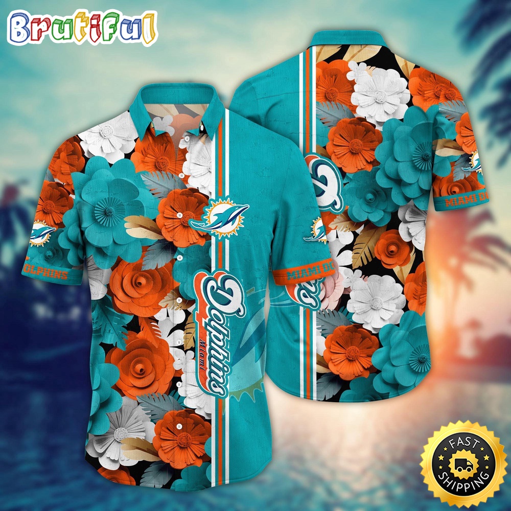 Miami Dolphins Hawaii Shirt  Flower Laid Back Hawaiian Charm