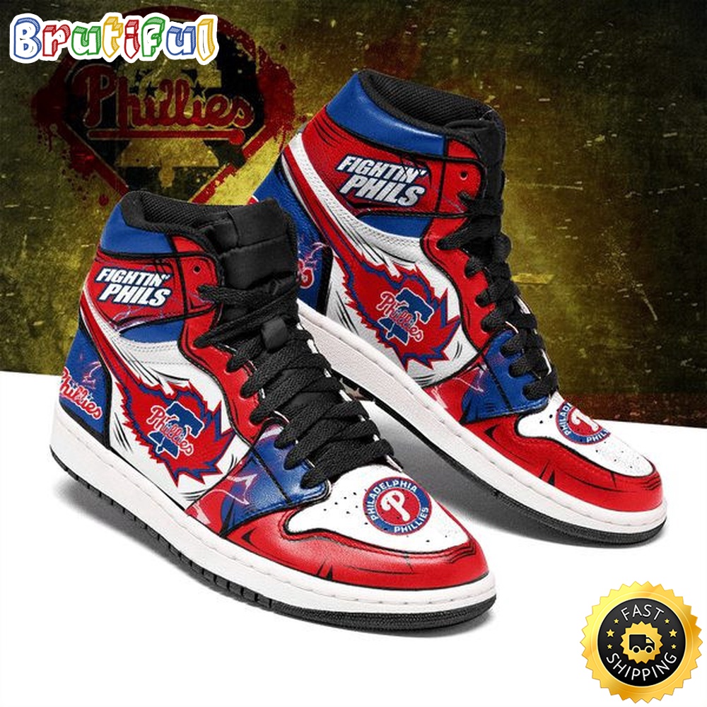 MLB Philadelphia Phillies Air Jordan 1 High Sneakers Iconic Air Jordan 1 Shoes