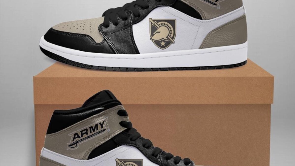 NCAA Army Black Knights Gray Air Jordan 1 High Sneakers