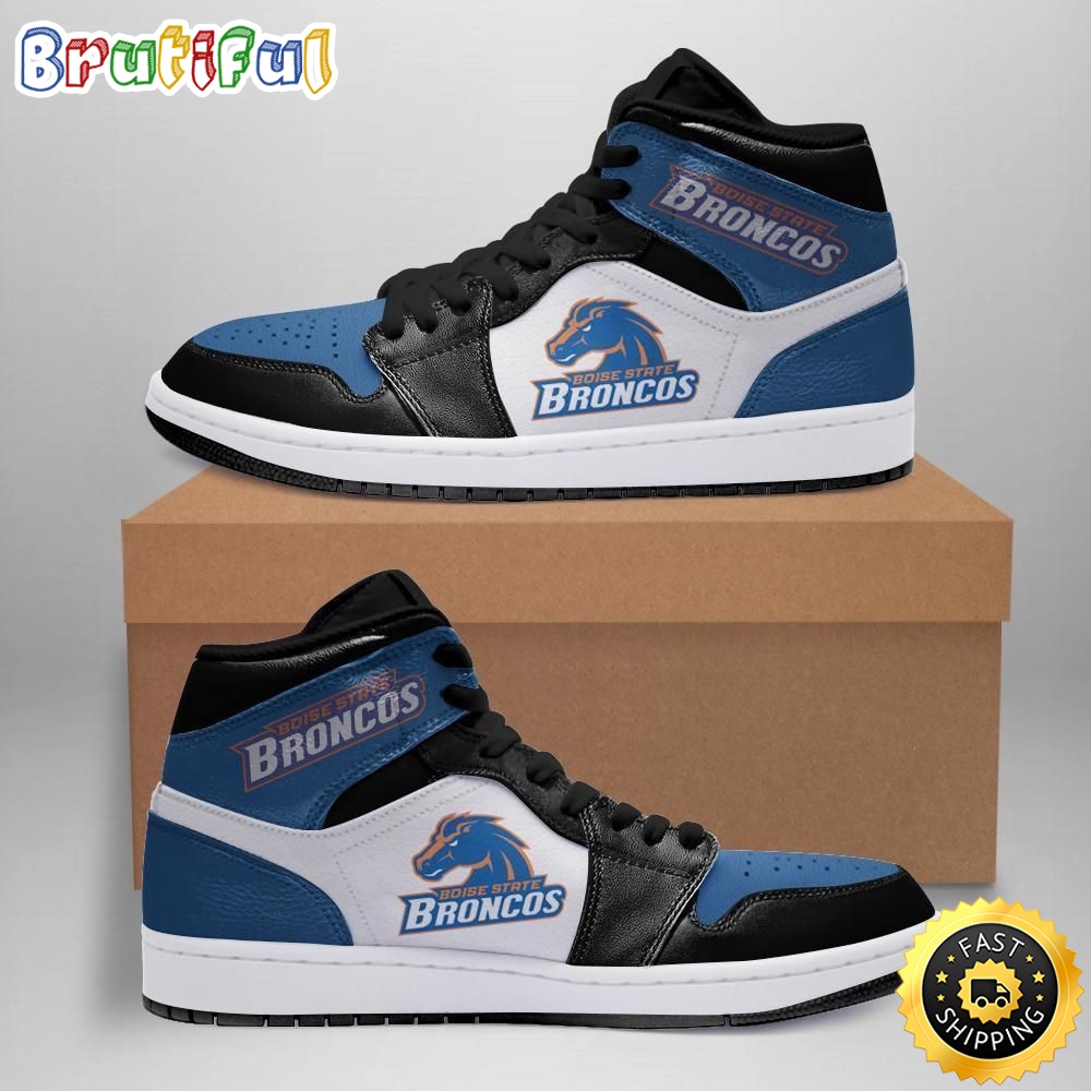 NCAA Boise State Broncos Blue Black Air Jordan 1 High Sneakers NCAA Boise State Broncos Blue Black Air Jordan 1 High Sneakers