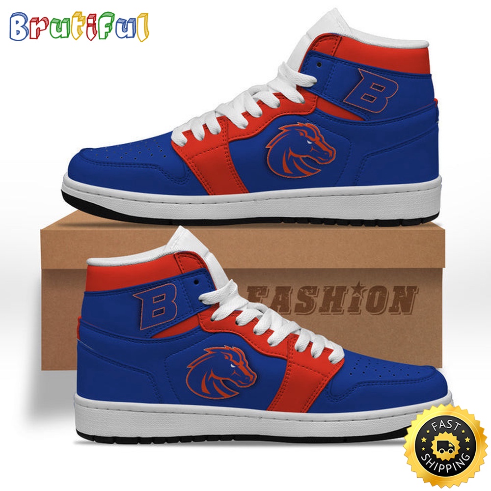 NCAA Boise State Broncos Blue Orange Air Jordan 1 High Sneakers NCAA Boise State Broncos Blue Orange Air Jordan 1 High Sneakers