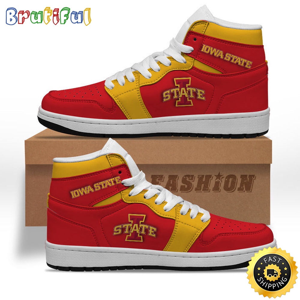 NCAA Iowa State Cyclones Cardinal Gold Air Jordan 1 High Sneakers NCAA Iowa State Cyclones Cardinal Gold Air Jordan 1 High Sneakers