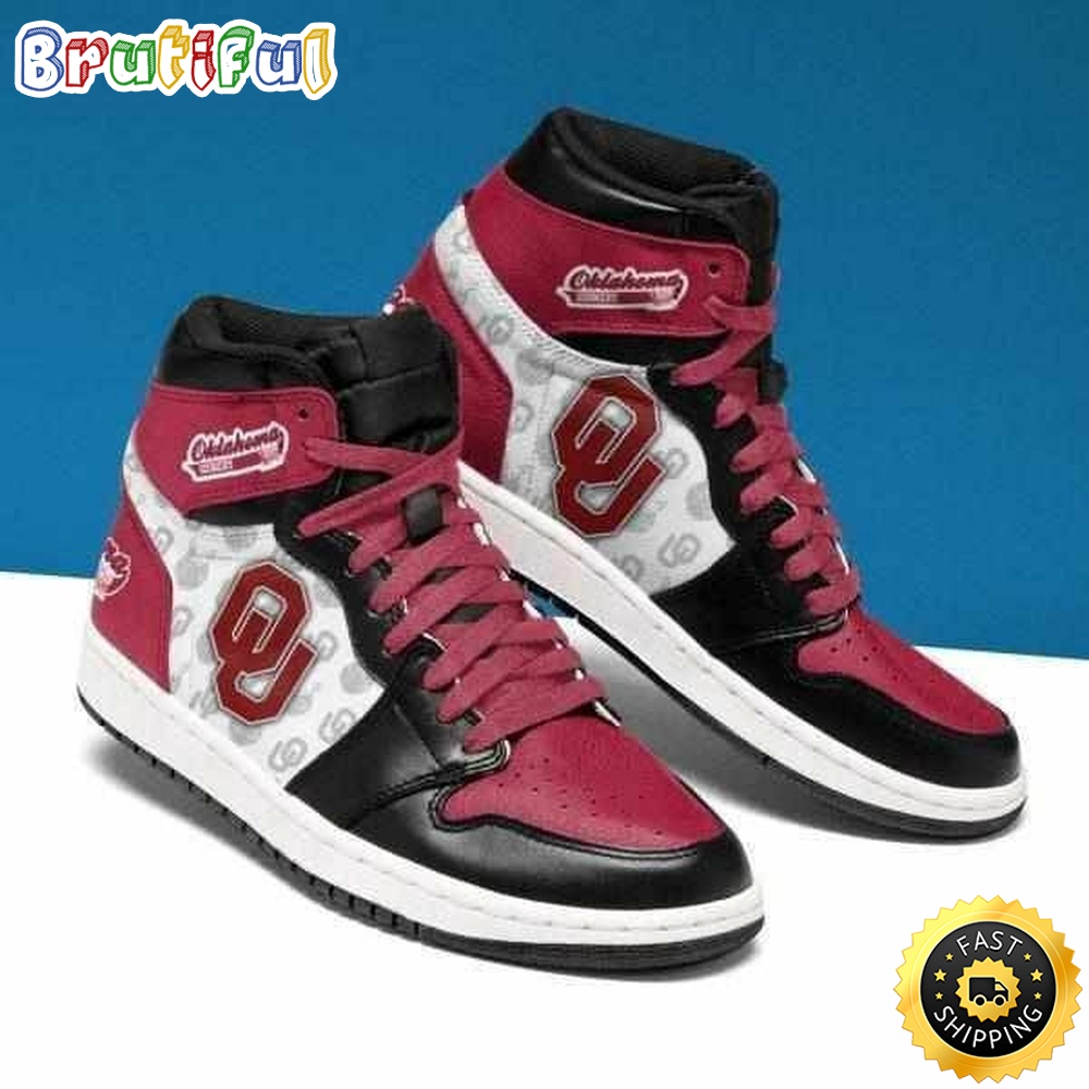 ncaa oklahoma sooners crimson black air jordan 1 high sneakers lgoyf