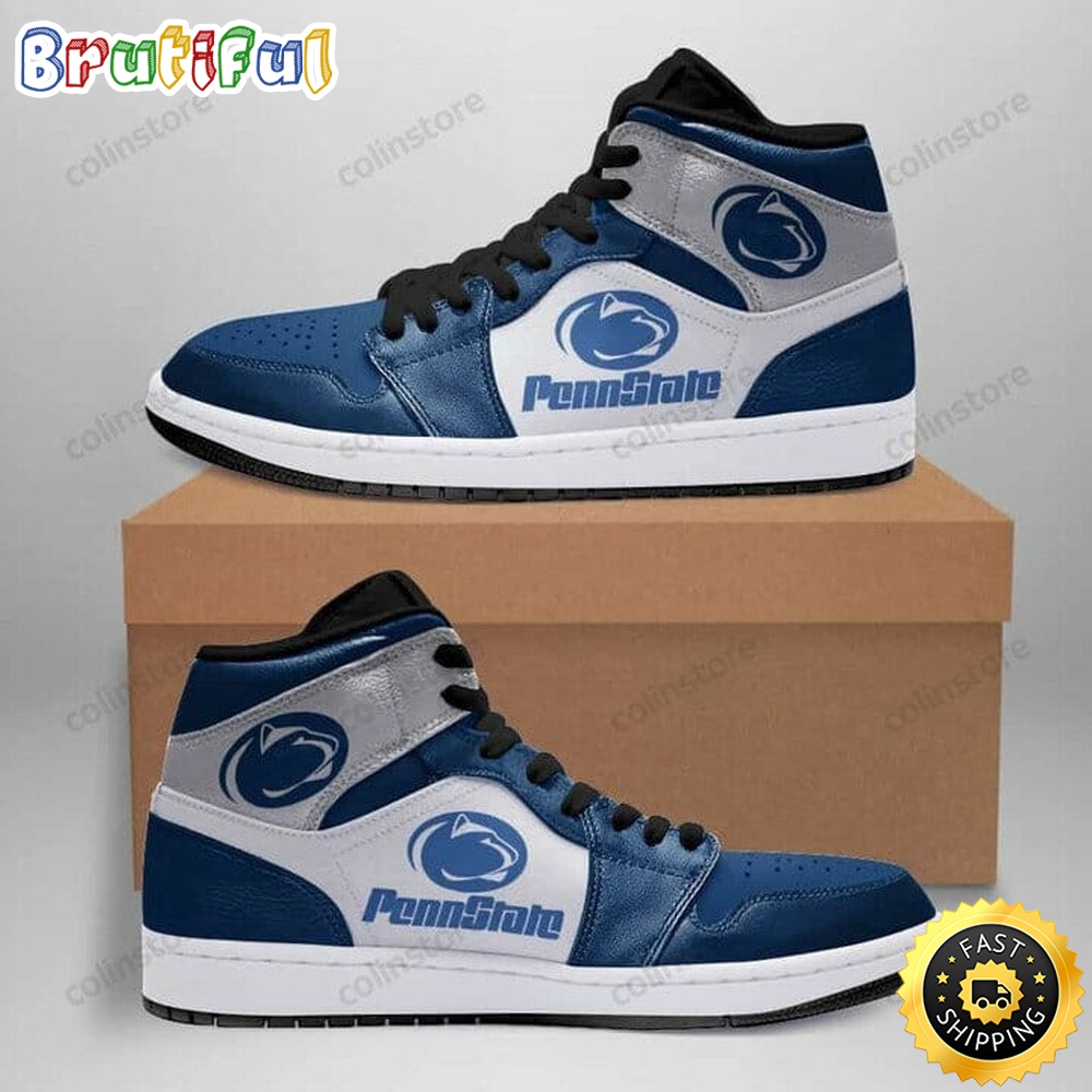 NCAA Penn State Nittany Lions Blue White Air Jordan 1 High Sneakers Legendary Air Jordan Footwear NCAA Penn State Nittany Lions Blue White Air Jordan 1 High Sneakers Legendary Air Jordan Footwear