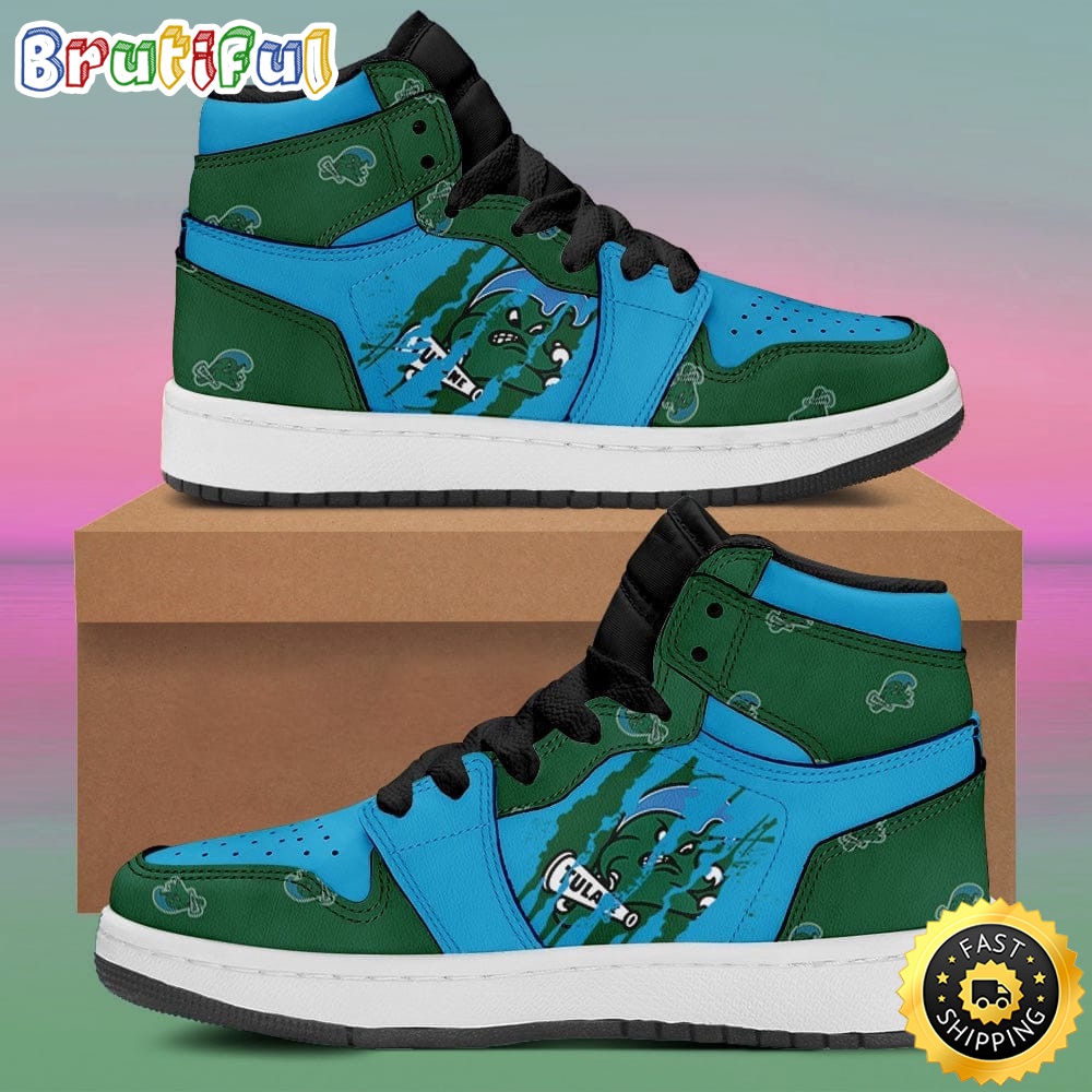 NCAA Tulane Green Wave Style Air Jordan 1 High Sneakers