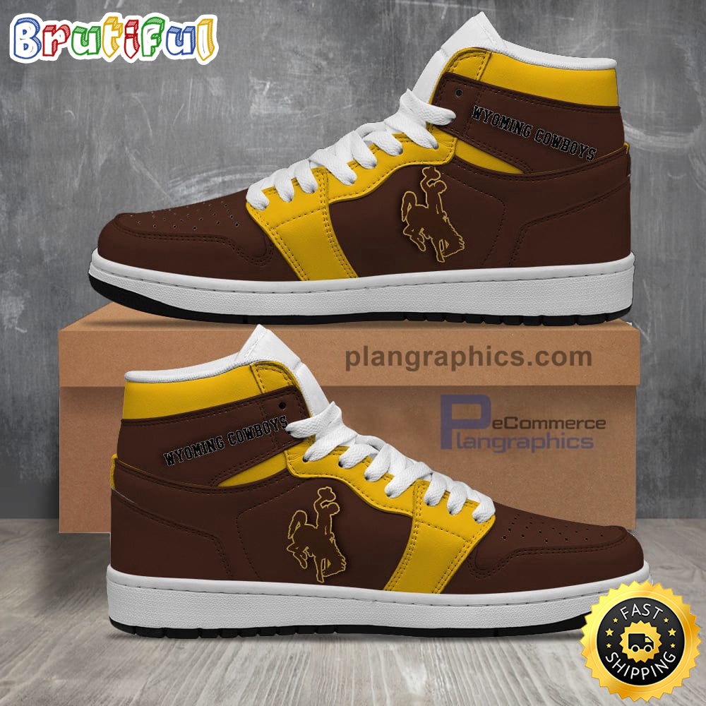 NCAA Wyoming Cowboys Air Jordan 1 High Sneakers NCAA Wyoming Cowboys Air Jordan 1 High Sneakers