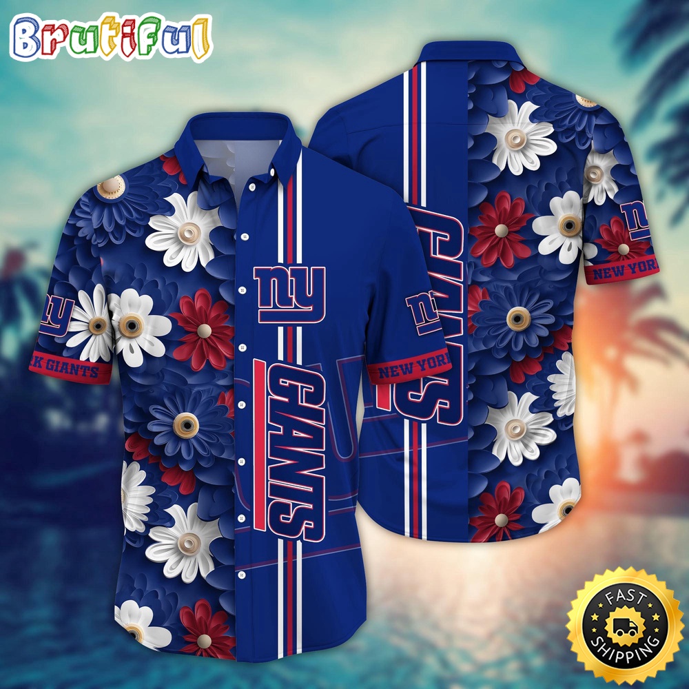 New York Giants Hawaii Shirt Flower Sporty And Stylish