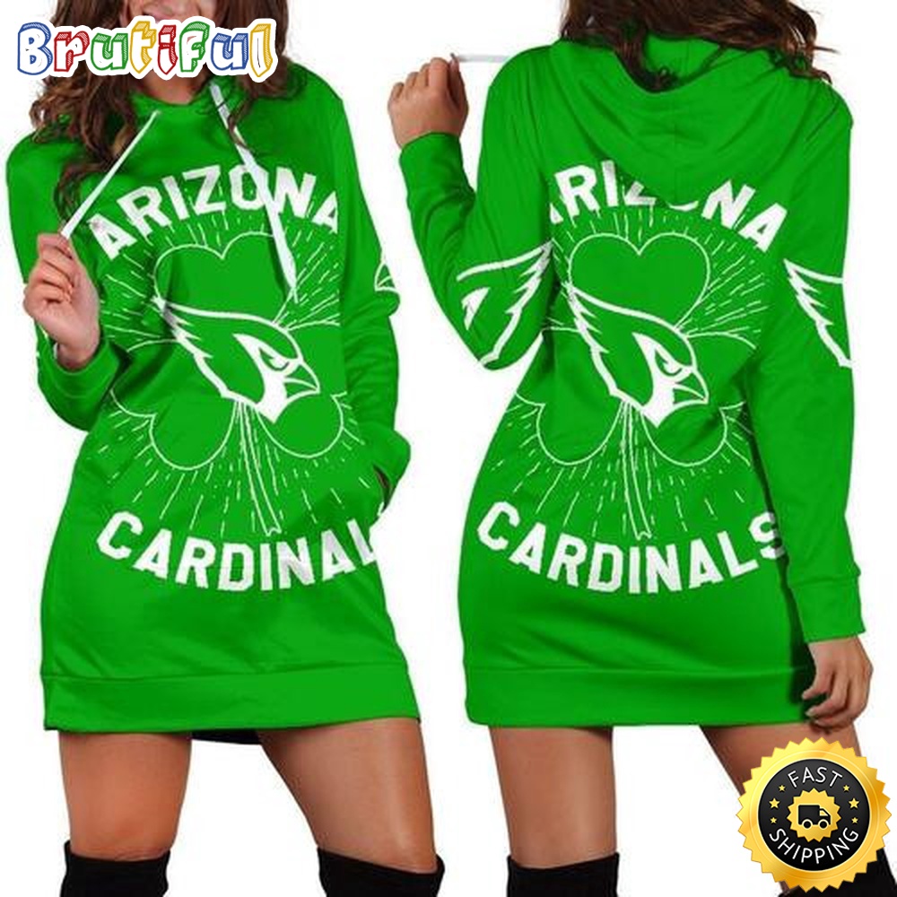 NFL Arizona Cardinals Hoodie Dress St Patricks Day For Women Hoodie