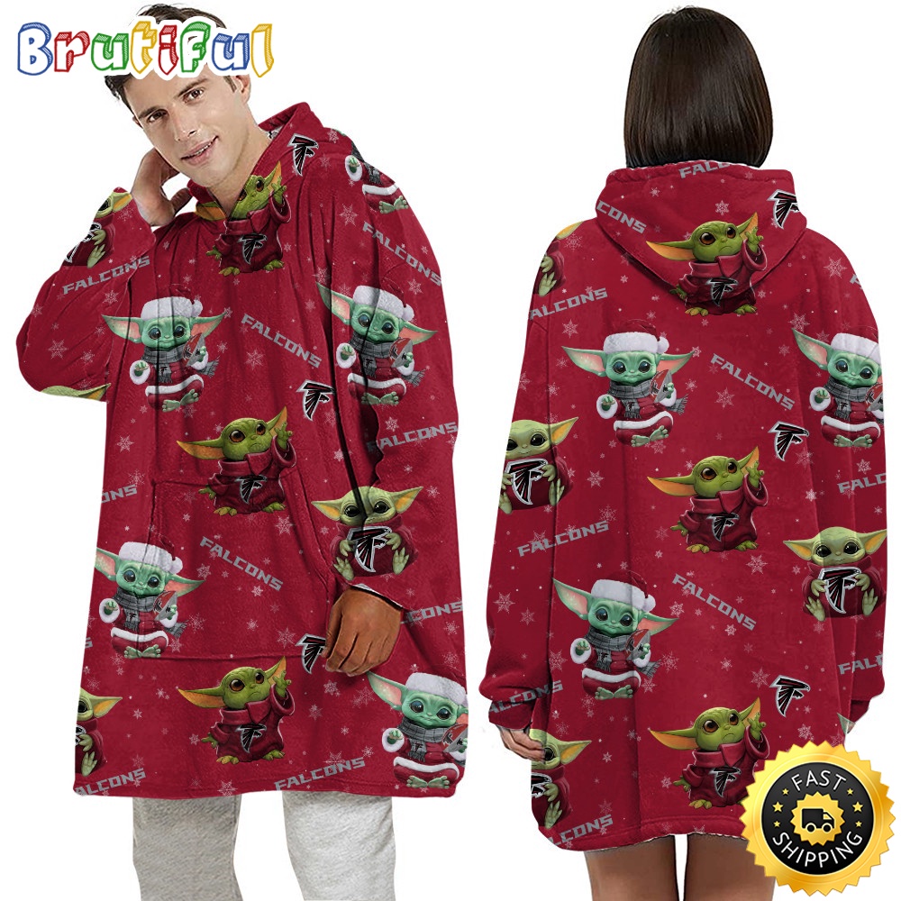 NFL Atlanta Falcons Blanket Hoodie Baby Yoda Unisex Hoodie
