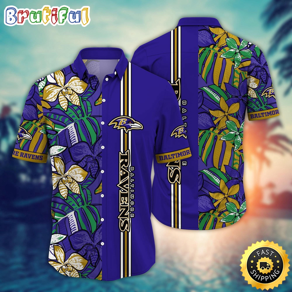 NFL Baltimore Ravens Hawaii Shirt Flower Chic Aloha Fashion