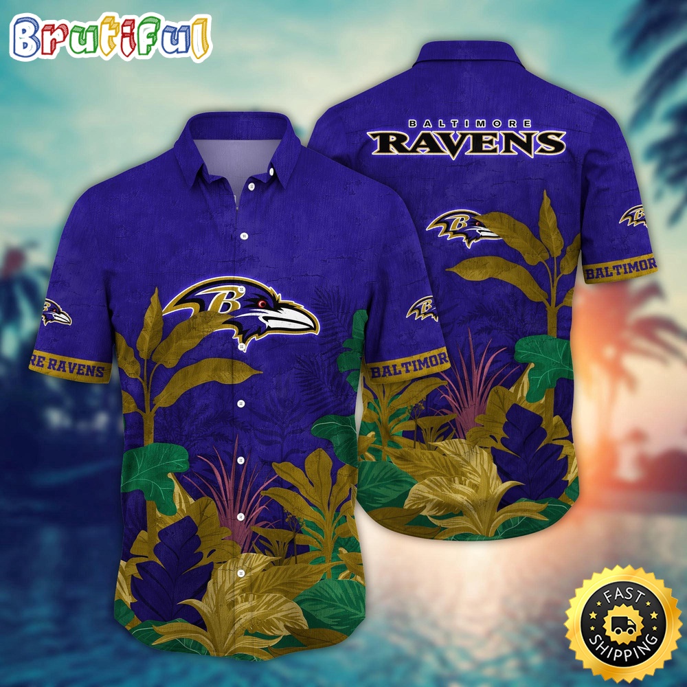 NFL Baltimore Ravens Hawaii Shirt Flower Hawaiian Style Statements