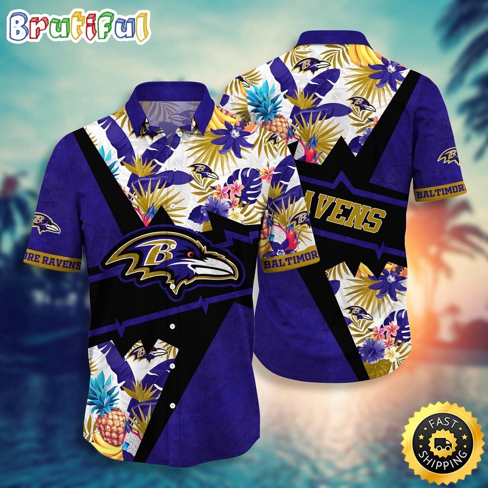 NFL Baltimore Ravens Hawaii Shirt Flower Island Inspired Apparel