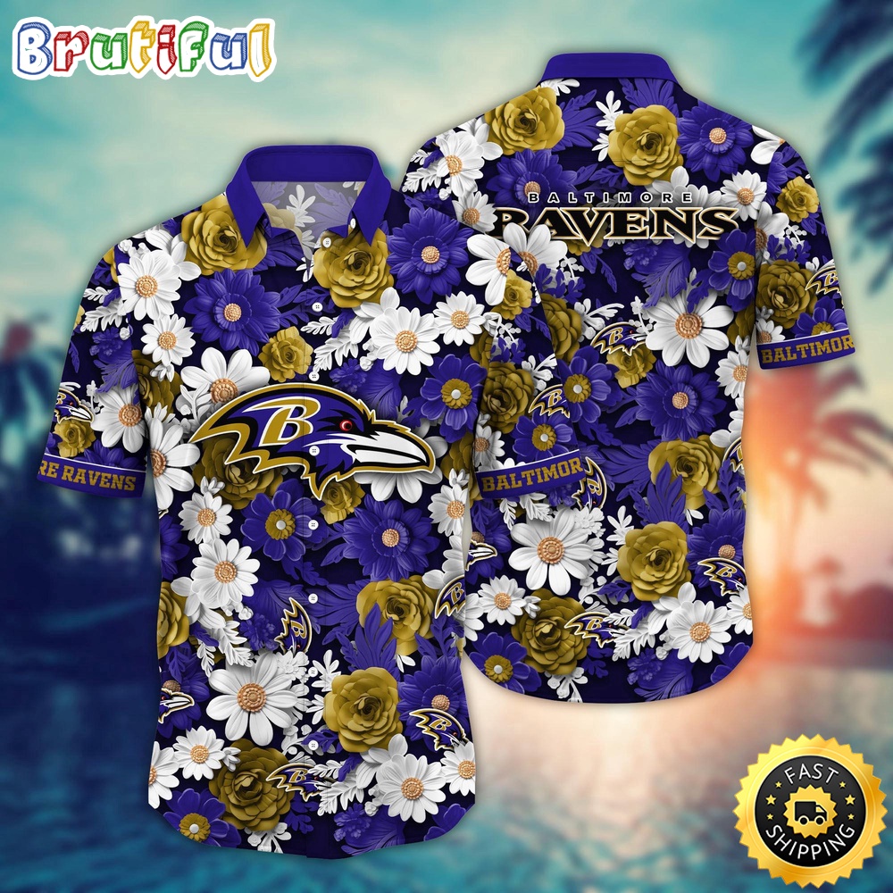 NFL Baltimore Ravens Hawaii Shirt Flower Sunny Day Essentials