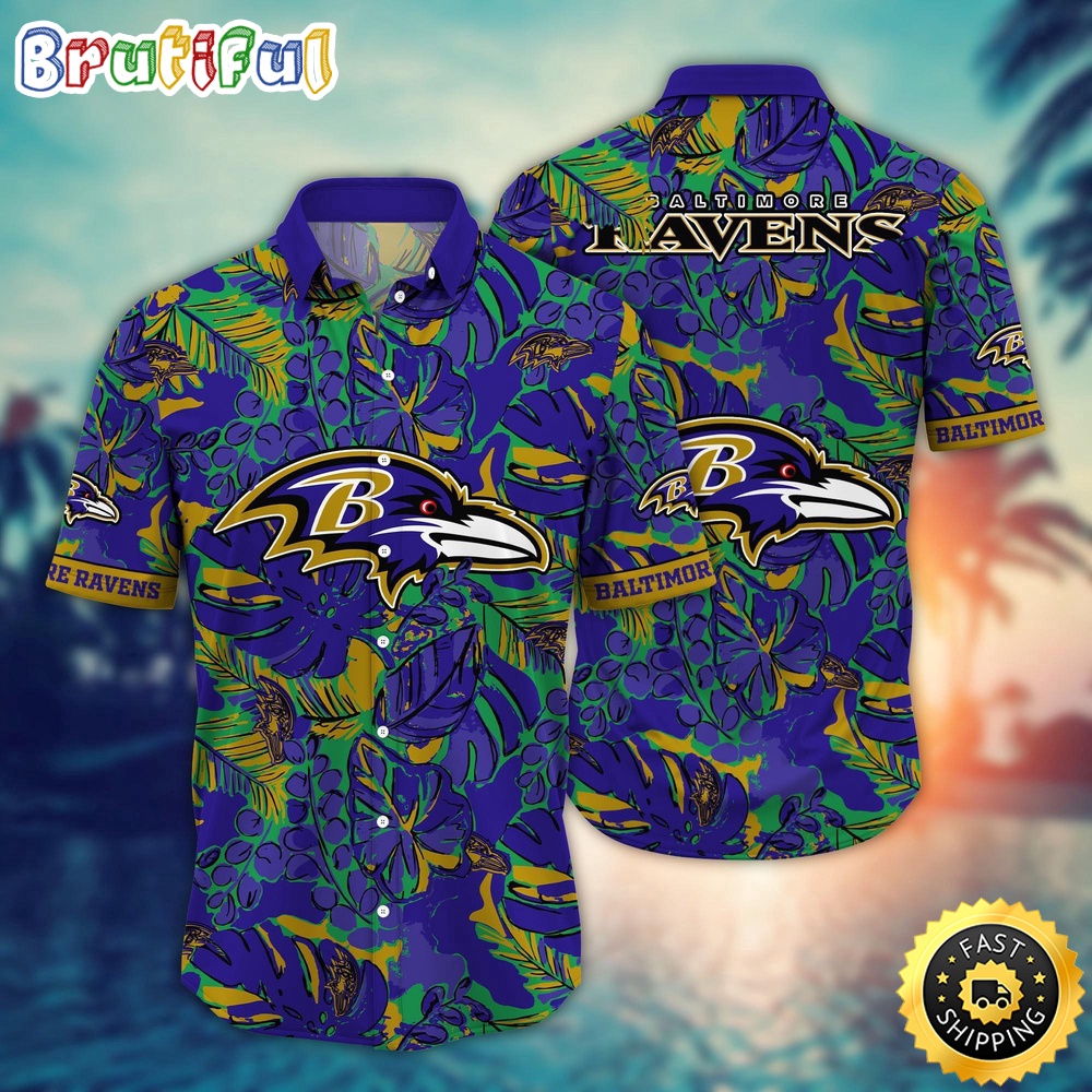 NFL Baltimore Ravens Hawaii Shirt Flower Tropical Holiday Attire