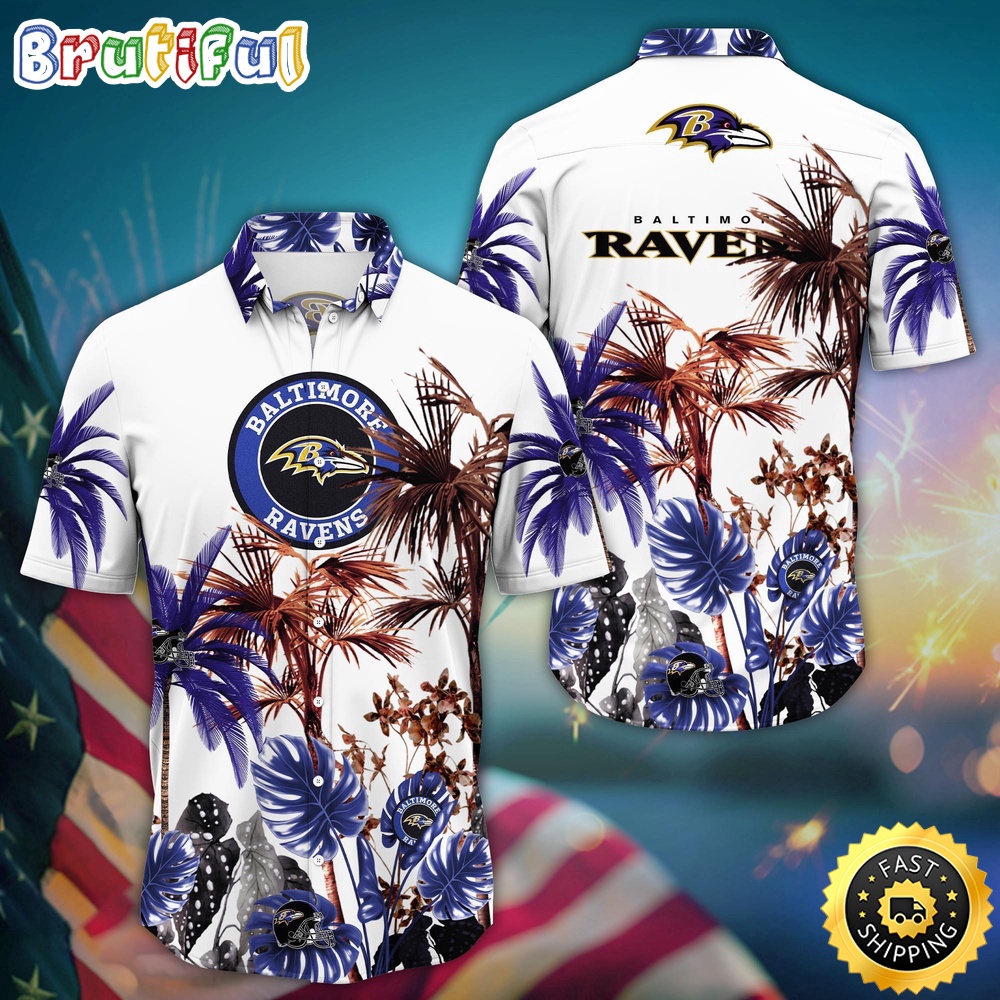 NFL Baltimore Ravens Hawaii Shirt Palm Tree Aloha Shirt For Fans